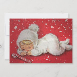 Vintages Baby's First Christmas Feiertagskarte