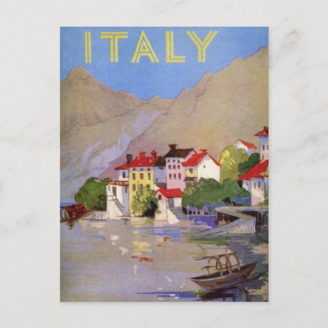 Vintages Badeort Italien Tourismus Postkarte (Vorderseite)