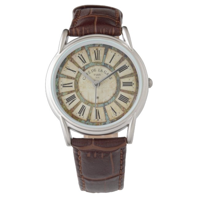 Vintages Bahnhofscafé aus den 1870er Jahren Armbanduhr (Vorderseite)