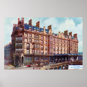 Vintages Bahnhofshotel Glasgow St. Enoch Poster