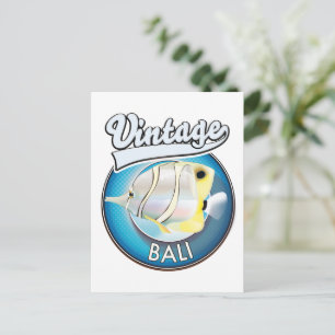 Vintages Bali Retro-Logo Postkarte