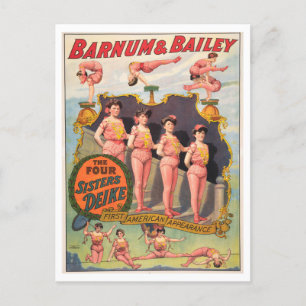 Vintages Barnum & Bailey Circus Poster für Deikes Postkarte