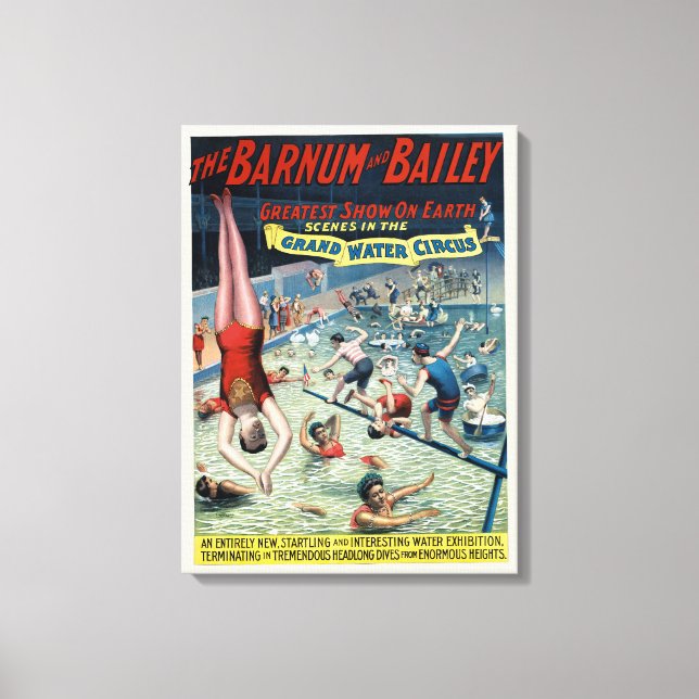 Vintages Barnum & Bailey Circus Poster Leinwanddruck (Vorderseite)