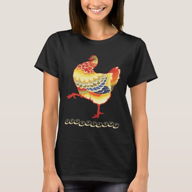 Vintages Barnyard Huhn, ägellent T-Shirt (Vorderseite)