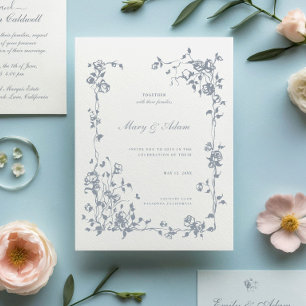 Vintages Barock Elegante Blume Einladung Hochzeit
