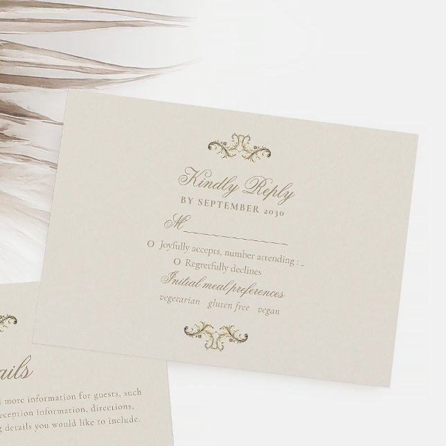 Vintages Barock RSVP Karte (Von Creator hochgeladen)