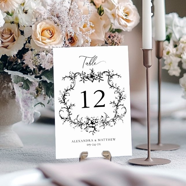 Vintages barocke Wappen Viktorianisch Hochzeit Tischnummer (Von Creator hochgeladen)