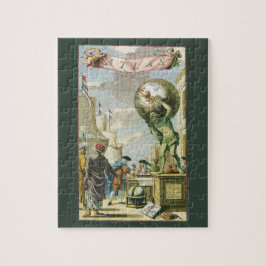 Vintages Barockzeitalter Atlas Frontispiece Weltgl
