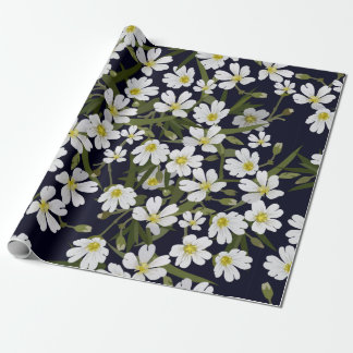 Vintages, barusloses Blumenmuster mit weißem Feld Geschenkpapier