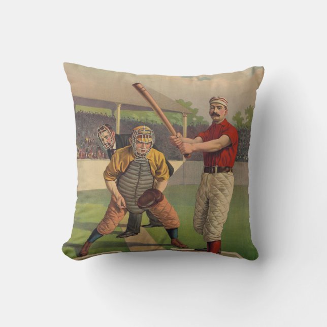 Vintages Baseball-Amerikaner MoJo Kissen (Vorderseite)