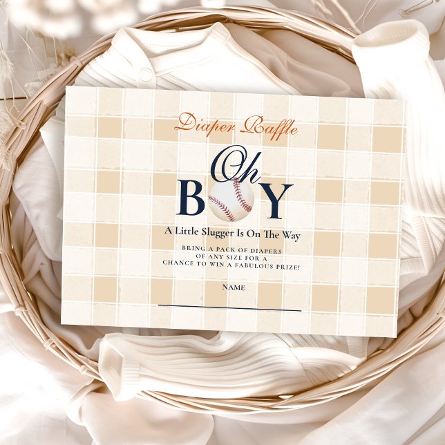 Vintages Baseball Boys Baby Duschdiapper Raffle Begleitkarte (Von Creator hochgeladen)