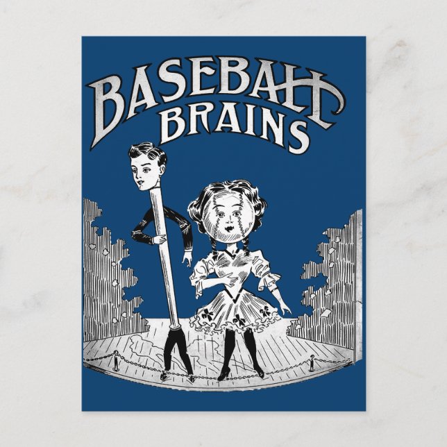 Vintages Baseball-Design Postkarte (Vorderseite)