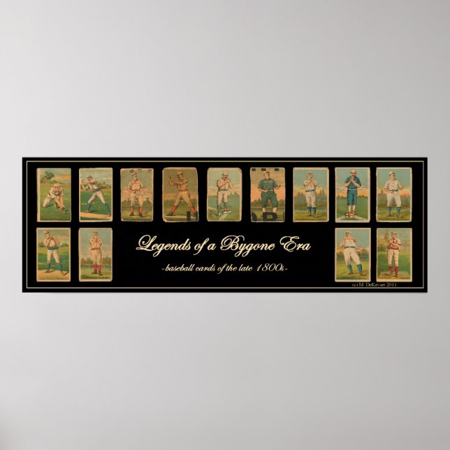 Vintages Baseball-Karte Antiquitätenposter Poster (Vorne)