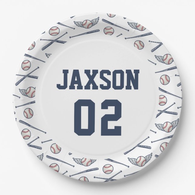 Vintages Baseball Pappteller (Vorderseite)