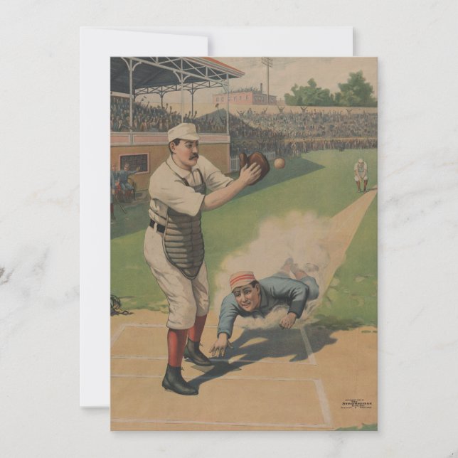 Vintages Baseball-Poster Einladung (Vorderseite)