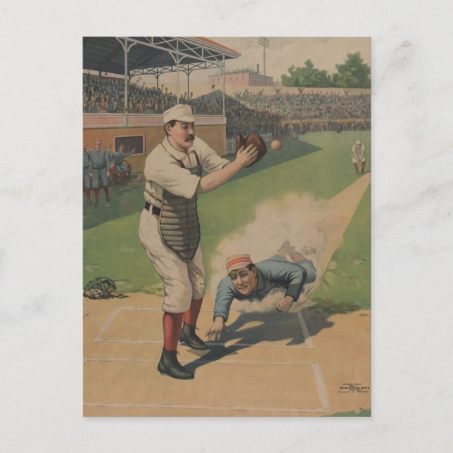 Vintages Baseball-Poster-Postkarte Postkarte (Vorderseite)