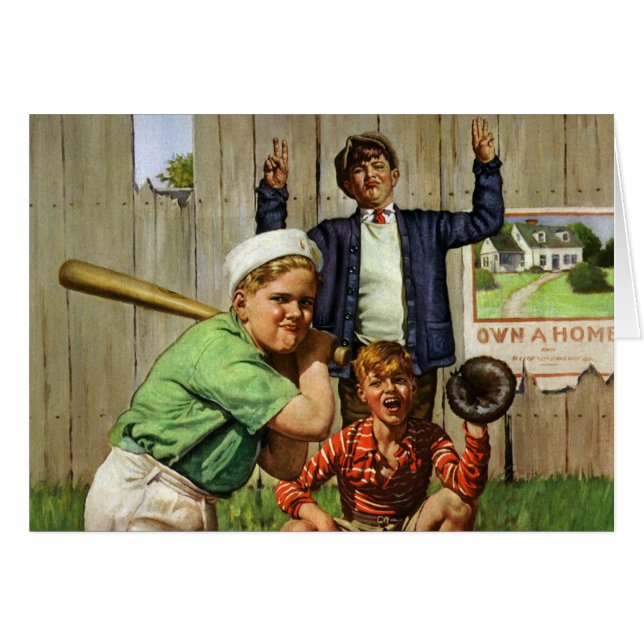 Vintages Baseball-Spiel, Kinderspielplatz (Vorderseite (Horizontal))