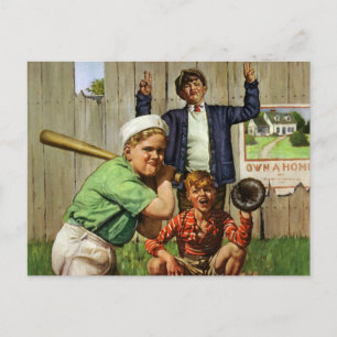 Vintages Baseball-Spiel, Kinderspielplatz Postkarte