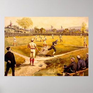 Vintages Baseball-Spiel Poster