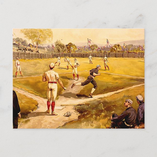 Vintages Baseballspiel Postkarte (Vorderseite)