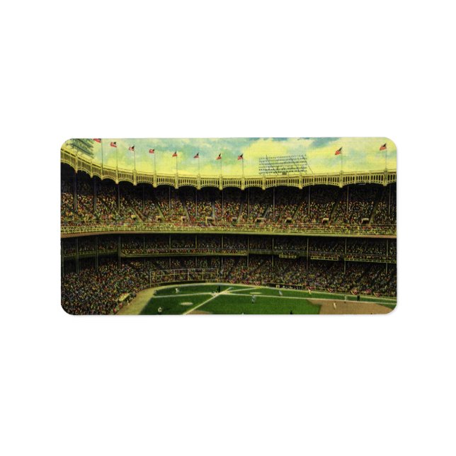 Vintages Baseballstadion Adressaufkleber (Vorne)