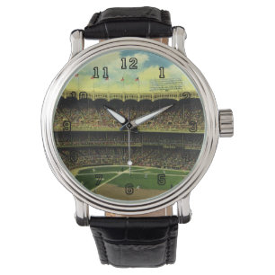 Vintages Baseballstadion Armbanduhr