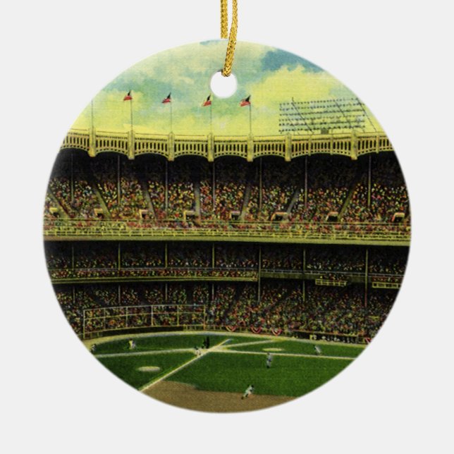 Vintages Baseballstadion Keramik Ornament (Vorne)