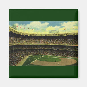 Vintages Baseballstadion mit Crowdys Magnet