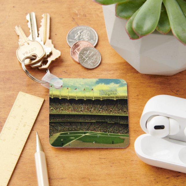 Vintages Baseballstadion Schlüsselanhänger (Schreibtisch)