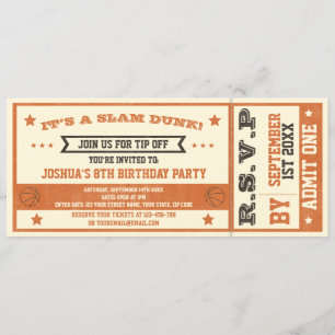 Vintages Basketball Ticket Geburtstag Einladung