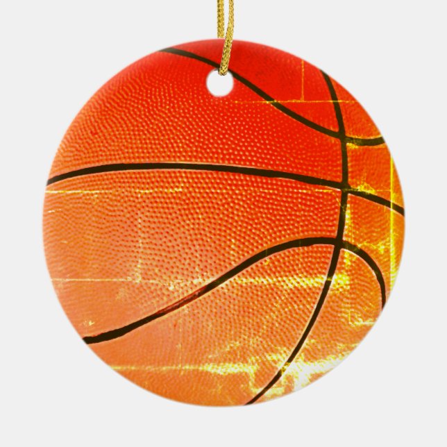 Vintages Basketballgeschenk Keramik Ornament (Vorne)