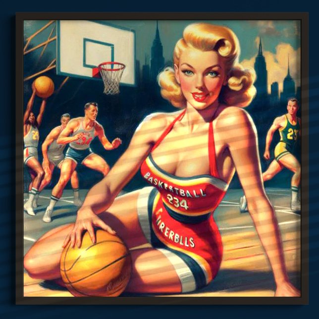 Vintages Basketballmädchen Poster (Von Creator hochgeladen)