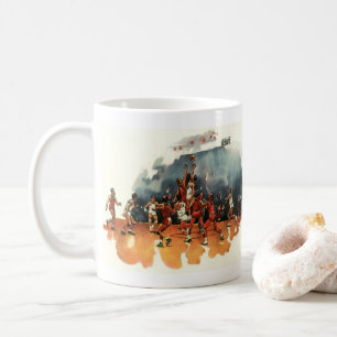 Vintages Basketballspiel, Basketballspieler Kaffeetasse