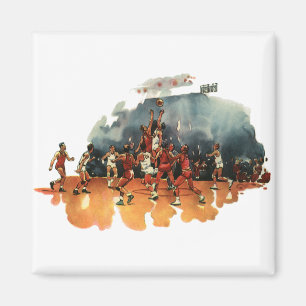 Vintages Basketballspiel, Basketballspieler Magnet