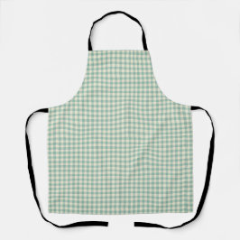 Vintages Bauernhaus Gingham, Blue & Beige Schürze