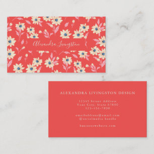 Vintages Bauernhaus "Rotes Land" Floral Modernst K Visitenkarte