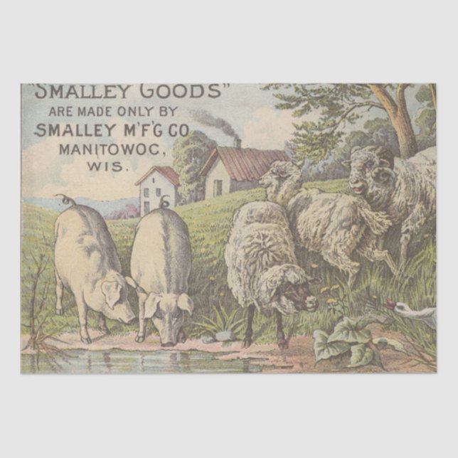 Vintages Bauernhaus Seidenpapier (Vorderseite)