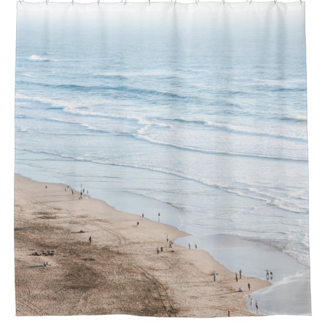 VINTAGES BEACH-FOTO DUSCHVORHANG (Vorderseite)