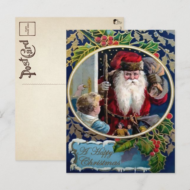 Vintages Beängstigendes Aussehen Weihnachten Postk Postkarte (Vorne/Hinten)