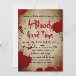 Vintages Beängstigendes Bloody Spritzer Halloween- Einladung