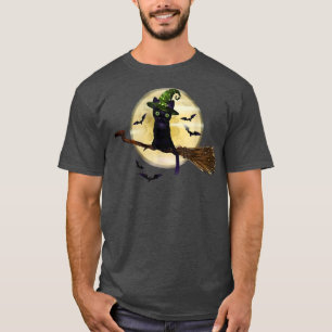 Vintages Beängstigendes Halloween-Katzenkostüm Hex T-Shirt