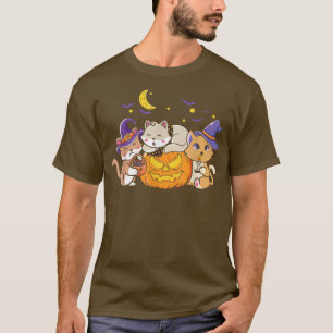 Vintages Beängstigendes Halloween-Katzenkostüm Hex T-Shirt