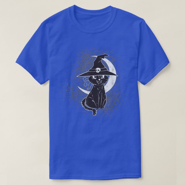 Vintages Beängstigendes Halloween-Katzenkostüm Hex T-Shirt (Design vorne)
