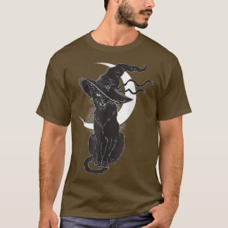 Vintages Beängstigendes Halloween-Katzenkostüm Hex T-Shirt