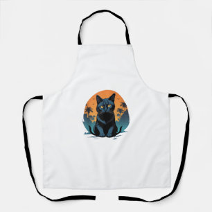 Vintages Beängstigendes Halloween Retro Black Cat Schürze