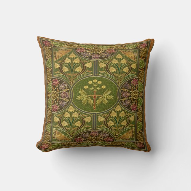 Vintages bearbeitetes ledernes Effektthrow-Kissen Kissen (Vorderseite)