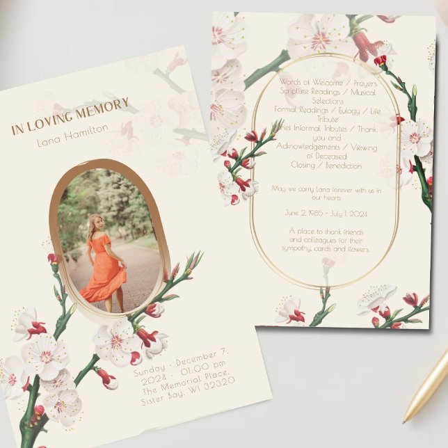 Vintages Beerdigungsprogramm für das Foto Einladung (Von Creator hochgeladen)