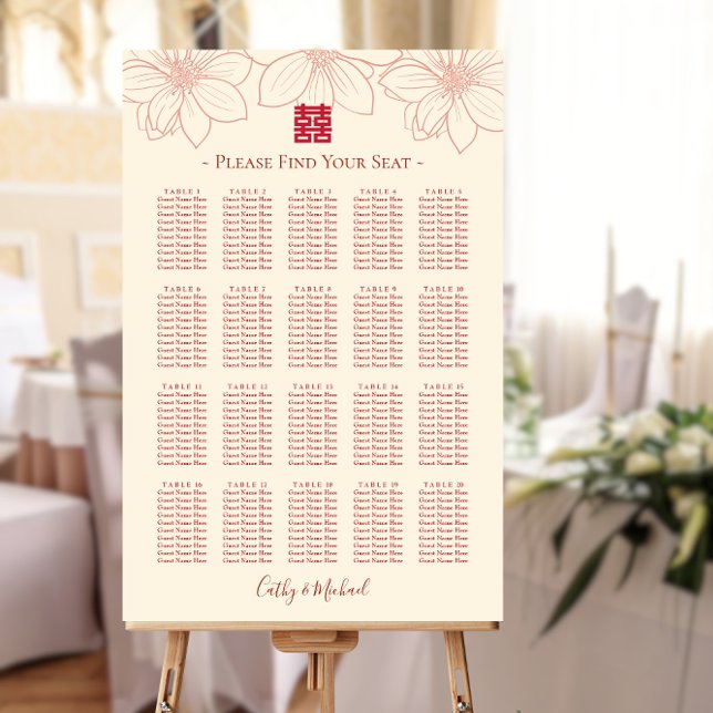 Vintages Beige-Blumengesteck Chinesisch Poster (Von Creator hochgeladen)