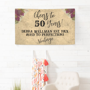 Vintages Beizen zu 50 Jahren Custom Wine Themed Banner