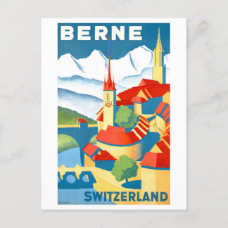 Vintages Bern, Schweiz, Travel Poster Postkarte